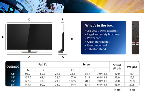 Philips 42OLED809/12 Fernseher 106,7 cm (42") 4K Ultra HD Smart-TV WLAN Schwarz Philips 42OLED809/12 Fernseher 106,7 cm (42") 4K Ultra HD Smart-TV WLAN Schwarz