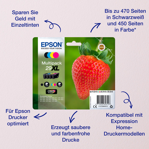 Epson Strawberry Multipack 4-colours 29 Claria Home Ink