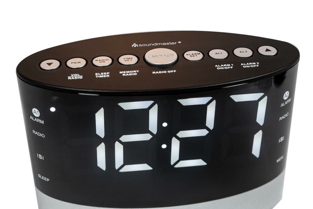  SOUNDMASTER UR580 schwarz Radiowecker (Sleep Timer, Snoozer, Vibrationskissen, USB)