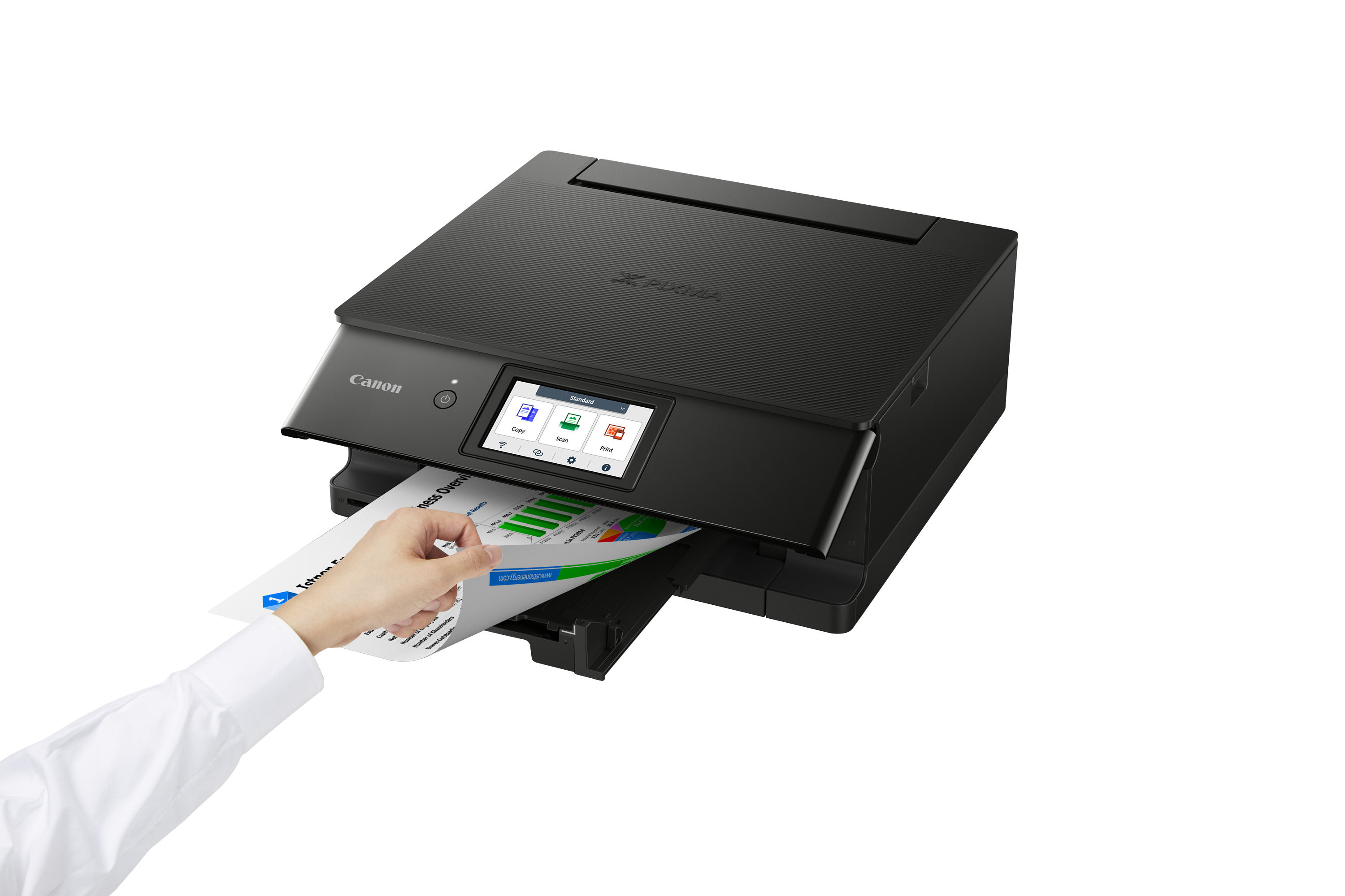 CANON PIXMA TS8750 WLAN-Farb-Multifunktionsfotodrucker, Schwarz (WLAN, Drucken, Kopieren, Scannen, Cloud)