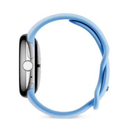 Google Pixel Watch 2, WiFi, Aluminiumgehäuse in Polished Silver / Sportarmband in Bay Smartwatch