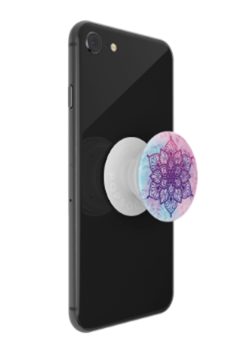  POPSOCKETS PopGrip Rainbow Nirvana (Violettes Mandala auf pastellfarbener Vignette (austauschbares Design))