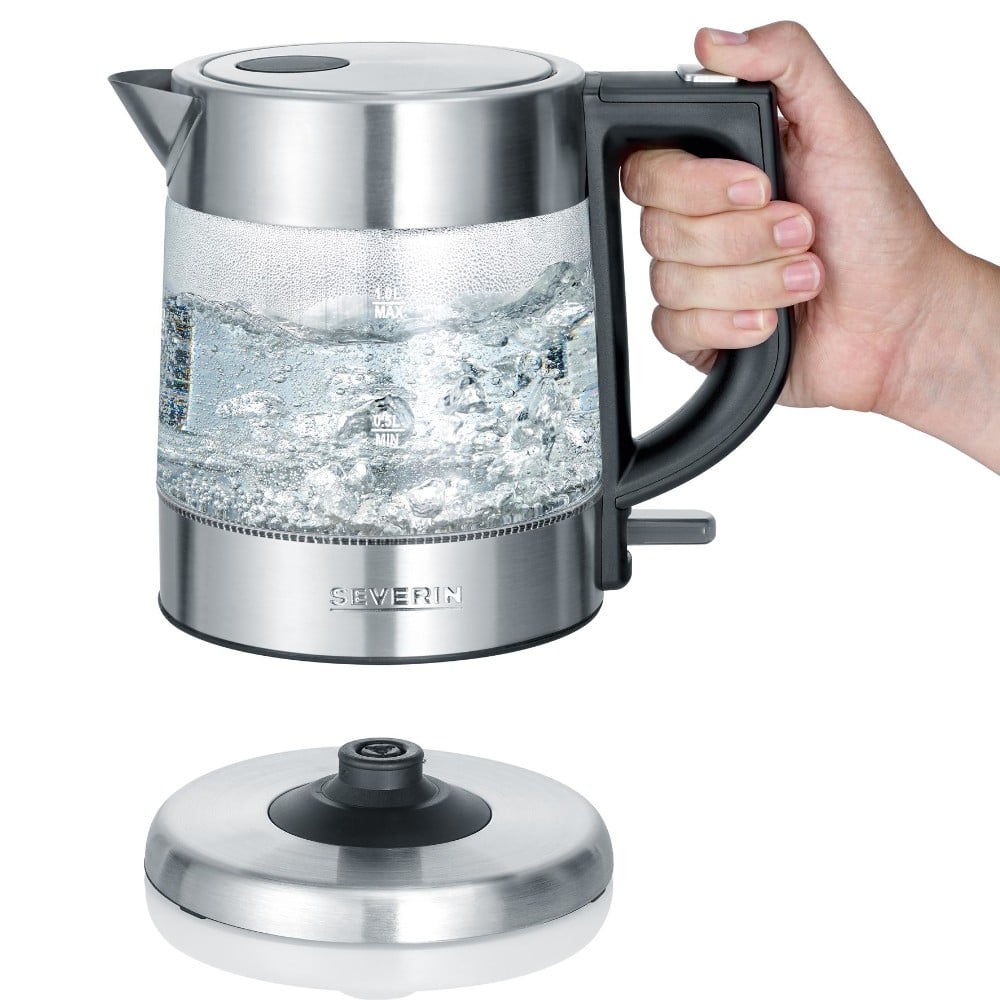  SEVERIN WK 3468 Wasserkocher (1 Liter, 2200 W, Edelstahl, transparent)