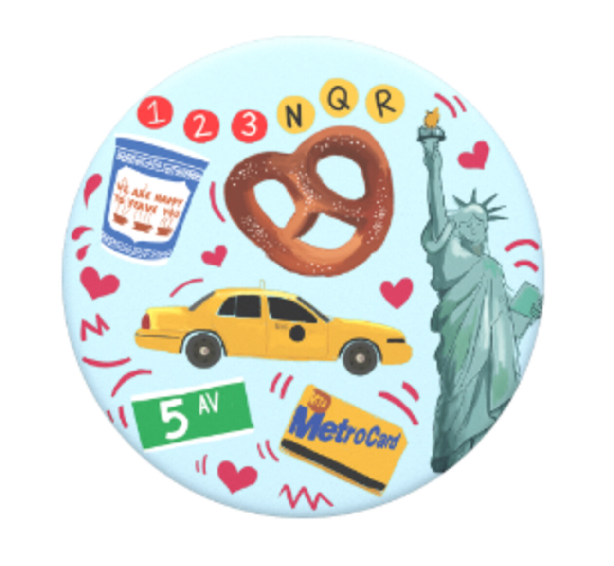  POPSOCKETS Sonstiges Zubehör PopGrip New York (Illustrierte NYC-Motive (austauschbares Design))