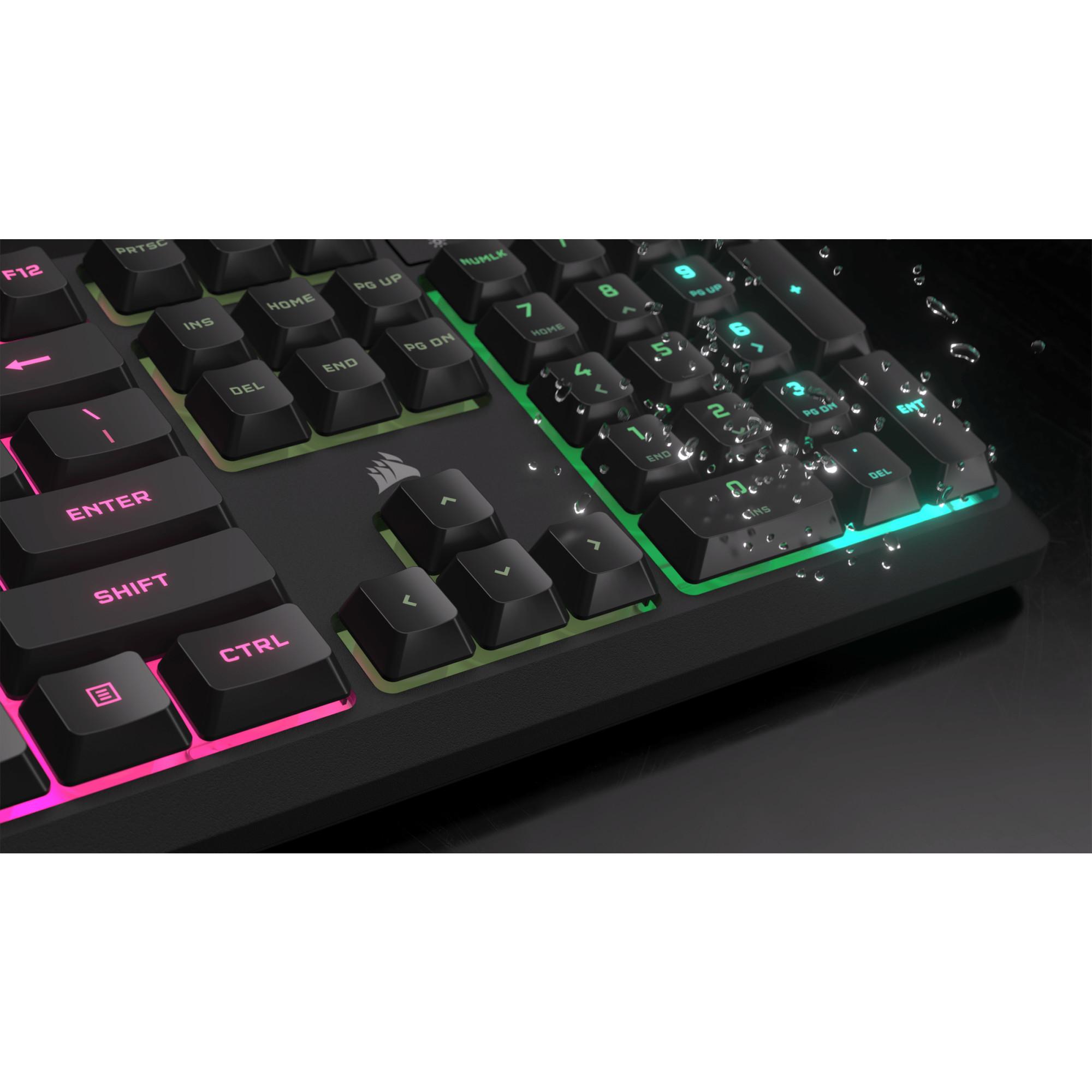 Corsair K55 CORE RGB mechanische Gaming-Tastatur, Schwarz (QWERTZ, DE-Layout)