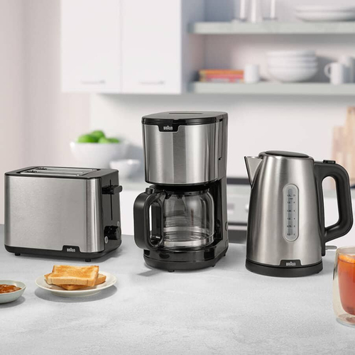 Braun PurShine WK102AI-WK1500BK Wasserkocher 1,7 l 2200 W Schwarz, Edelstahl