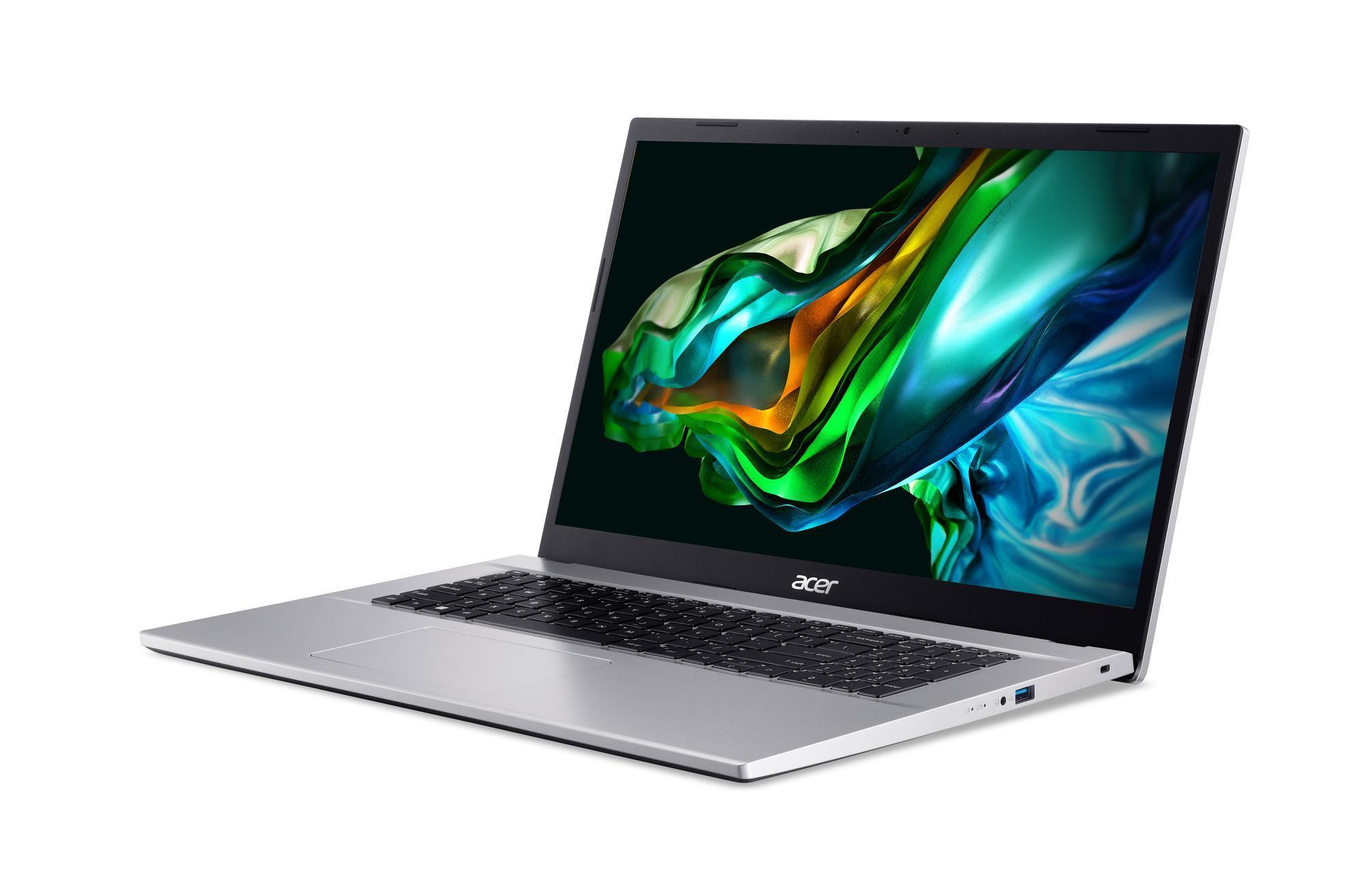 ACER Notebook Aspire 3 (A317-54-30ZS), Silber, 17,3 Zoll, Full HD, IPS, Intel Core i3-1215U, 16 GB, 512 GB M.2 SSD
