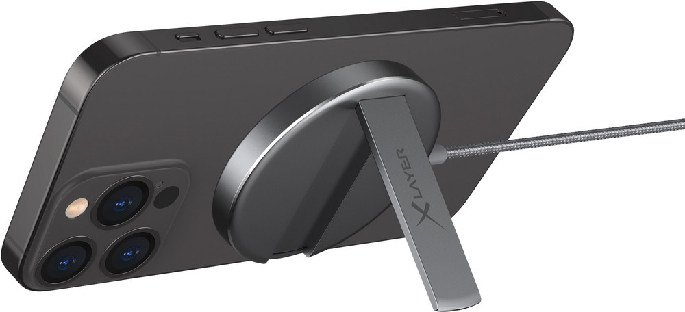 XLayer MagFix Pro Wireless Charging Stand magnetisch 15W Space Grey Kabelloses Ladegerät