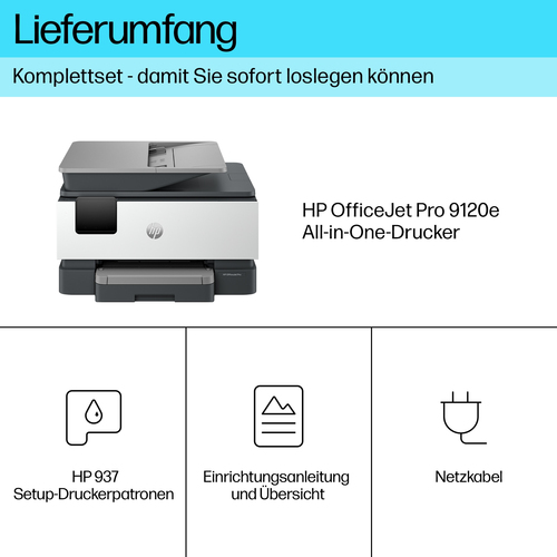 HP OfficeJet Pro 9120E Wireless All-in-One Farbe Drucker, Instant Ink; Beidseitiger Druck HP OfficeJet Pro 9120E Wireless All-in-One Farbe Drucker, Instant Ink; Beidseitiger Druck