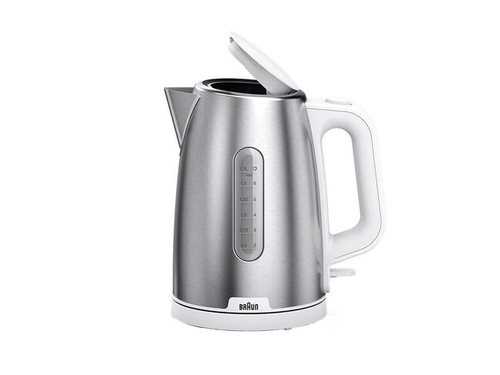 Braun WK 1500 Wasserkocher 1,7 l 2200 W Edelstahl, Weiß