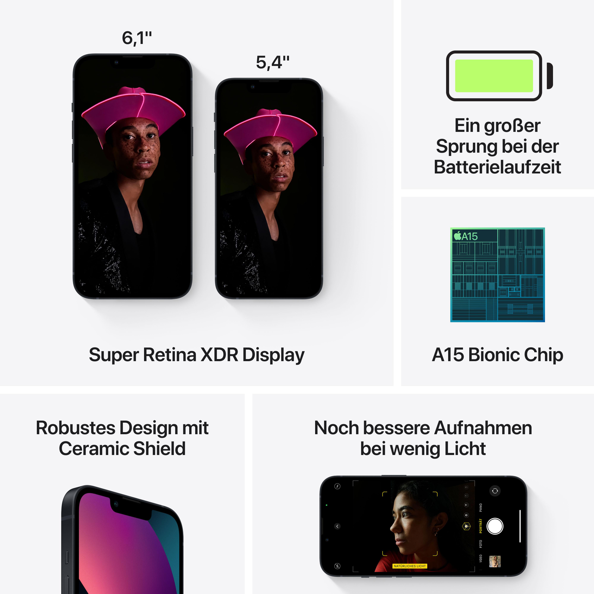 Apple iPhone 13 mini Smartphone 5,4 Zoll (13.7cm) 256 GB Speicherplatz 12 MP IP68 Kamera Midnight Black