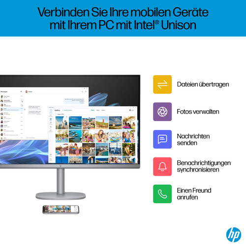 HP OmniStudio X 32-c0670ng Intel Core Ultra 7 155H 80 cm (31.5") 3840 x 2160 Pixel All-in-One-PC 32 GB DDR5-SDRAM 1 TB SSD Windows 11 Home Wi-Fi 7 (802.11be) AI PC Silber