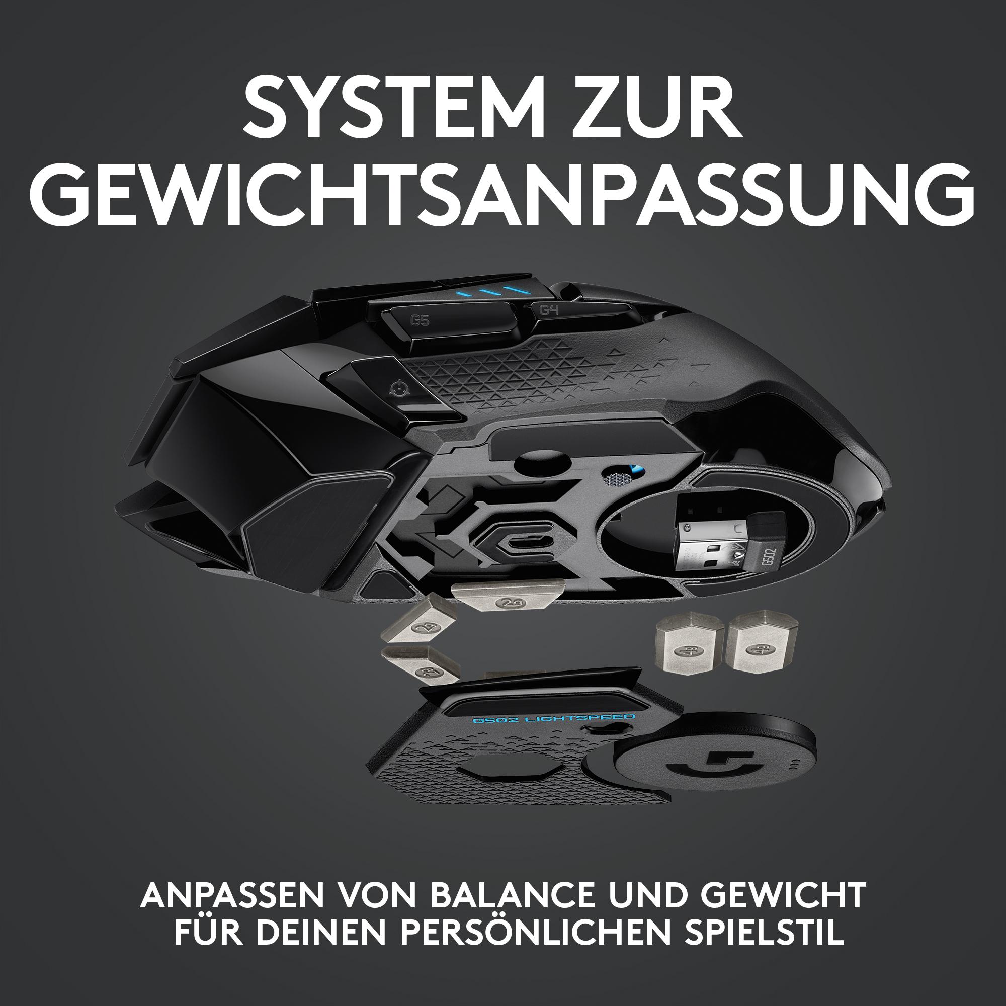 Logitech G502 Lightspeed Gaming-Maus (schwarz / kabellos / 16000 dpi / Bluetooth)
