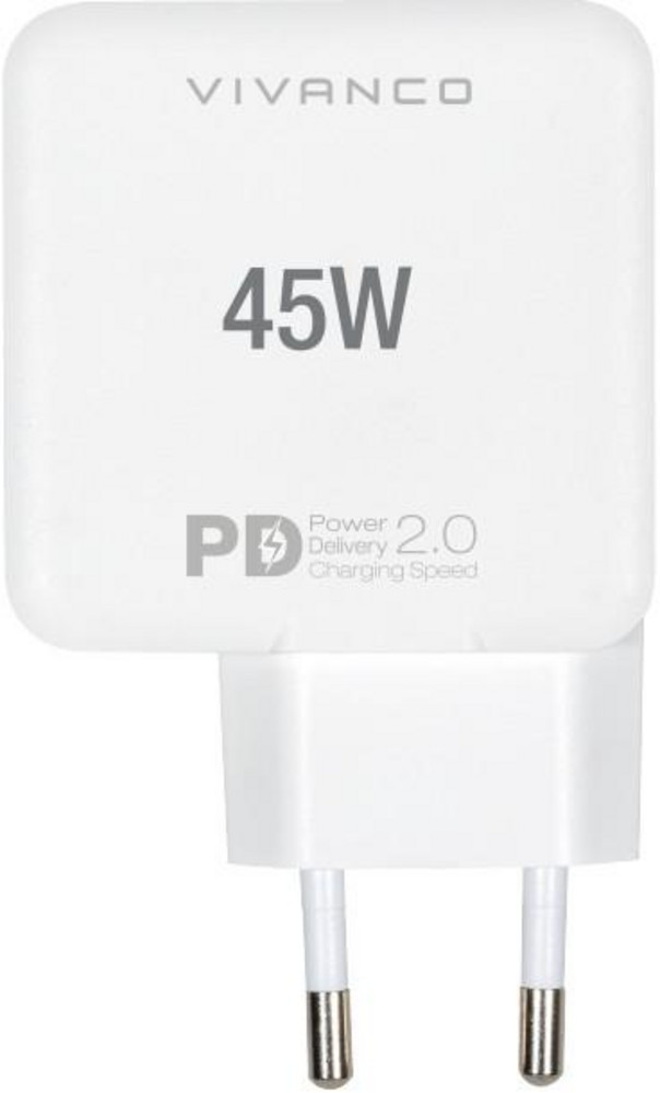  VIVANCO Super Fast Power Delivery Charger, Dual Schnellladegerät, 45W