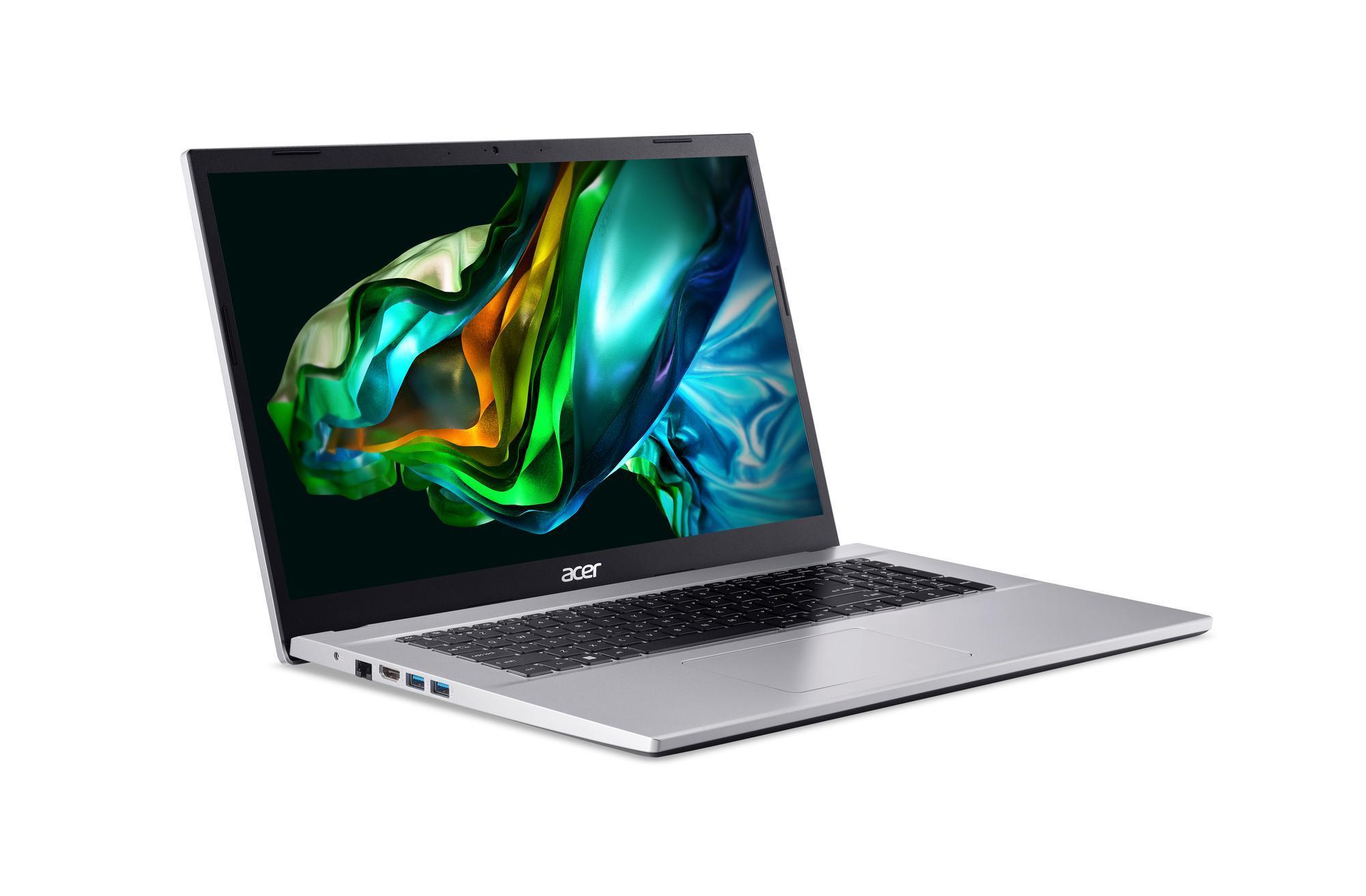 ACER Notebook Aspire 3 (A317-54-30ZS), Silber, 17,3 Zoll, Full HD, IPS, Intel Core i3-1215U, 16 GB, 512 GB M.2 SSD