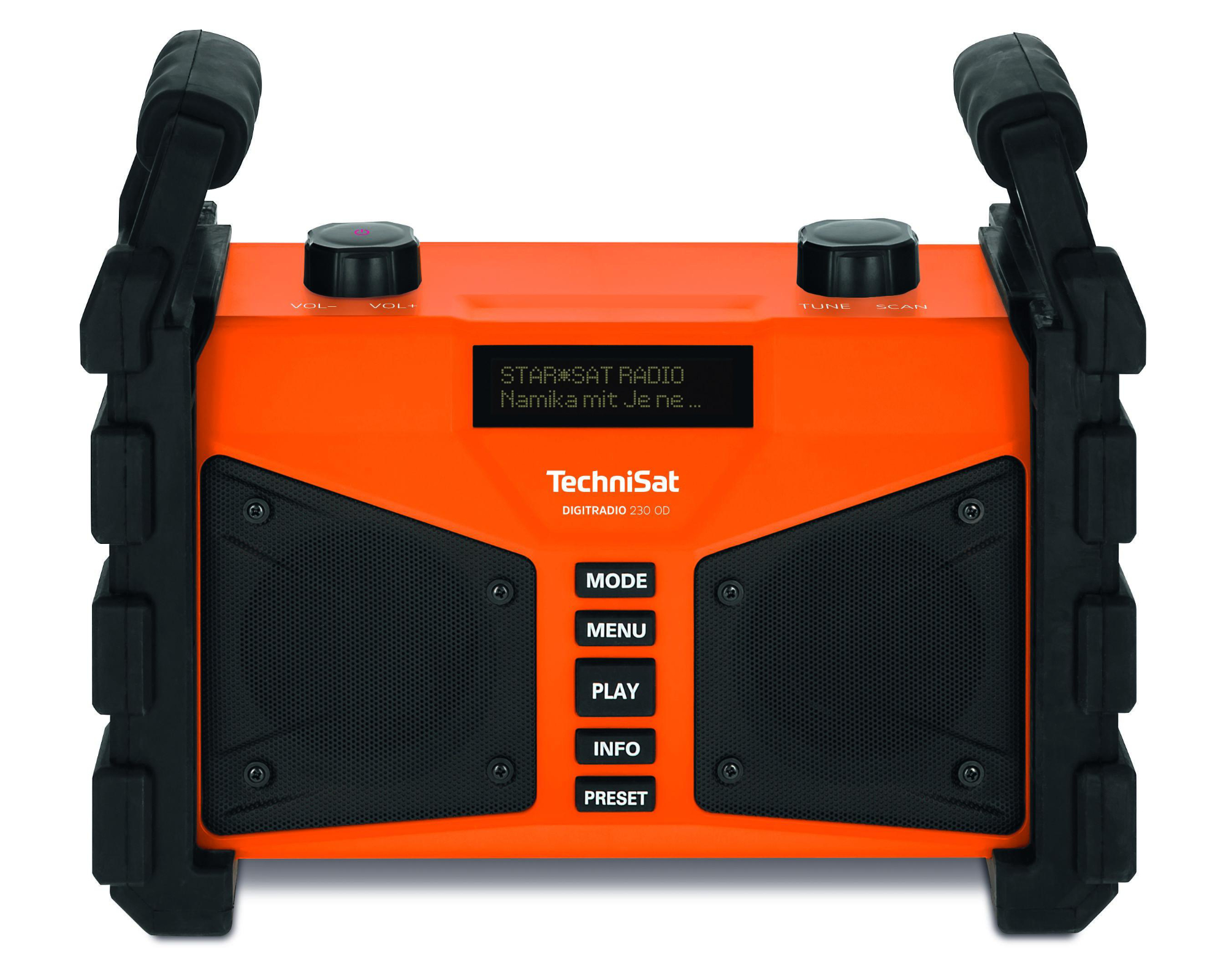 TechniSat DIGITRADIO 230 OD orange DAB+ Baustellenradio (Bluetooth, Teleskopantenne, USB, Wecker, Uhr, IP 65 Wasserschutz, Staubschutz) cover