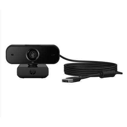 HP 430 FHD-Webcam, Schwarz (Weitwinkel, Works With Chromebook, Geräuschunterdrückung, Mikrofon, schwenkbar, neigbar, Autofokus)