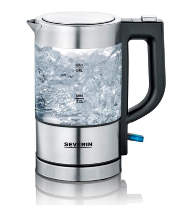 SEVERIN WK 3472 Wasserkocher (0,5 Liter,1100 W, Glas/Edelstahl, silber)