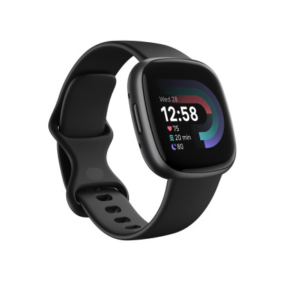 Fitbit Versa 4 Watch Black/Graphite Fitness Tracker (Herzfrequenzmessung, Amazon Alexa)