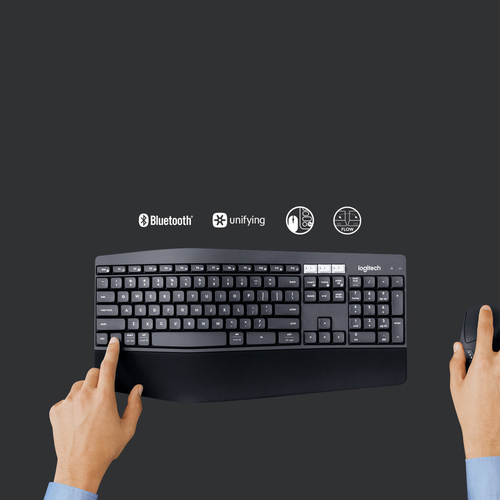 Logitech MK850 Performance Tastatur Maus enthalten RF Wireless + Bluetooth QWERTZ Deutsch Schwarz