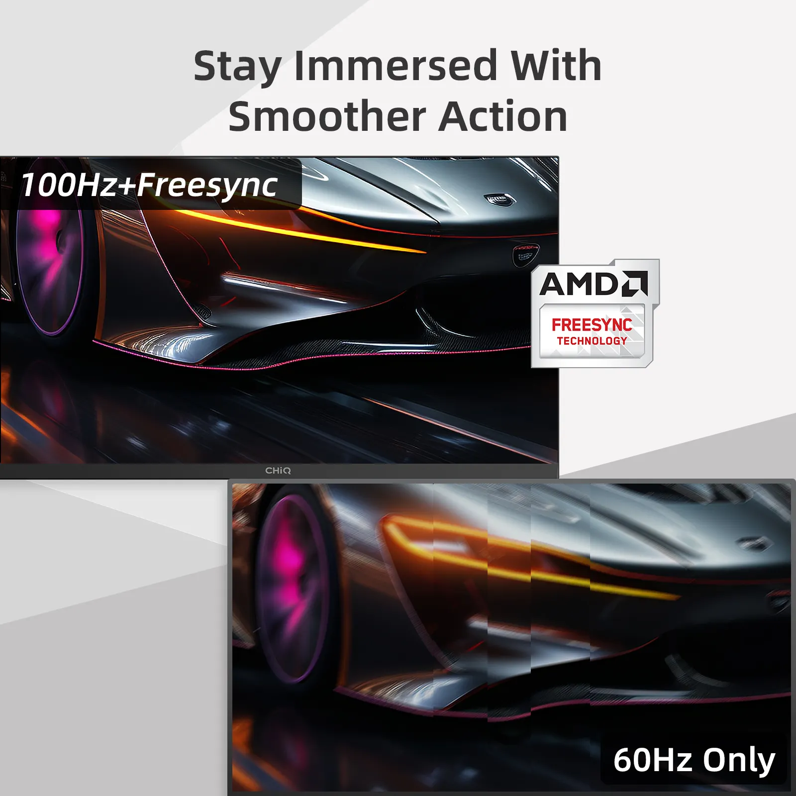 Chiq Monitor 27F650R, Schwarz, 27 Zoll, Full HD, IPS, 100 Hz (HDMI, DisplayPort, VGA, USB-C, AMD FreeSync)