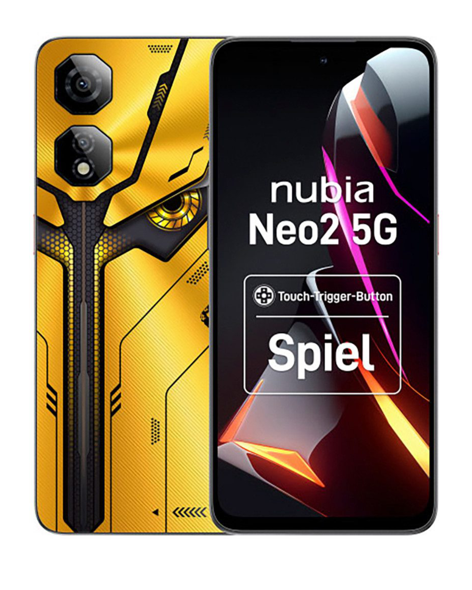Nubia Neo 2 5G Sunfire Yellow Smartphone (6,72 Zoll, 50 MP, Dual-Kamera, 5.200-mAh, Octa-Core, Fingerabdrucksensor, Gesichtserkennung, gelb)