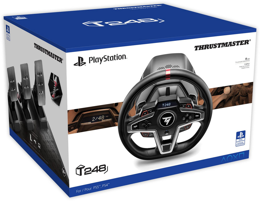  THRUSTMASTER LENKRAD T248P FF WHEEL Gaming-Lenkrad (25 Aktionstasten, Dynamisches Force Feedback, Renn-Dashboard-Display)