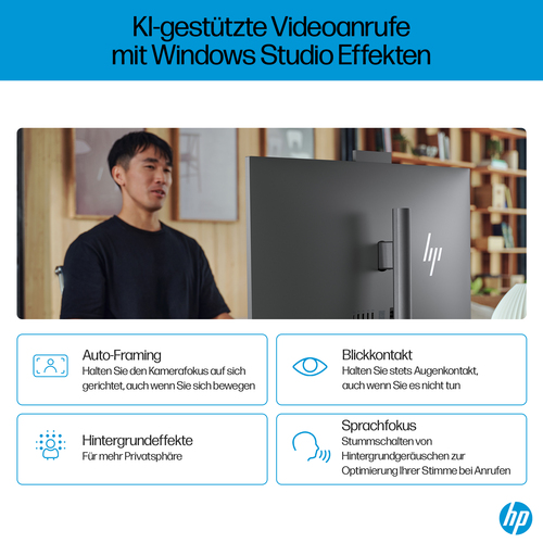 HP OmniStudio X 32-c0670ng Intel Core Ultra 7 155H 80 cm (31.5") 3840 x 2160 Pixel All-in-One-PC 32 GB DDR5-SDRAM 1 TB SSD Windows 11 Home Wi-Fi 7 (802.11be) AI PC Silber
