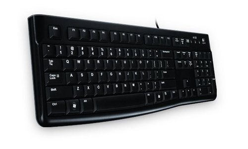 Logitech K120 Corded Keyboard Tastatur USB QWERTZ Deutsch Schwarz