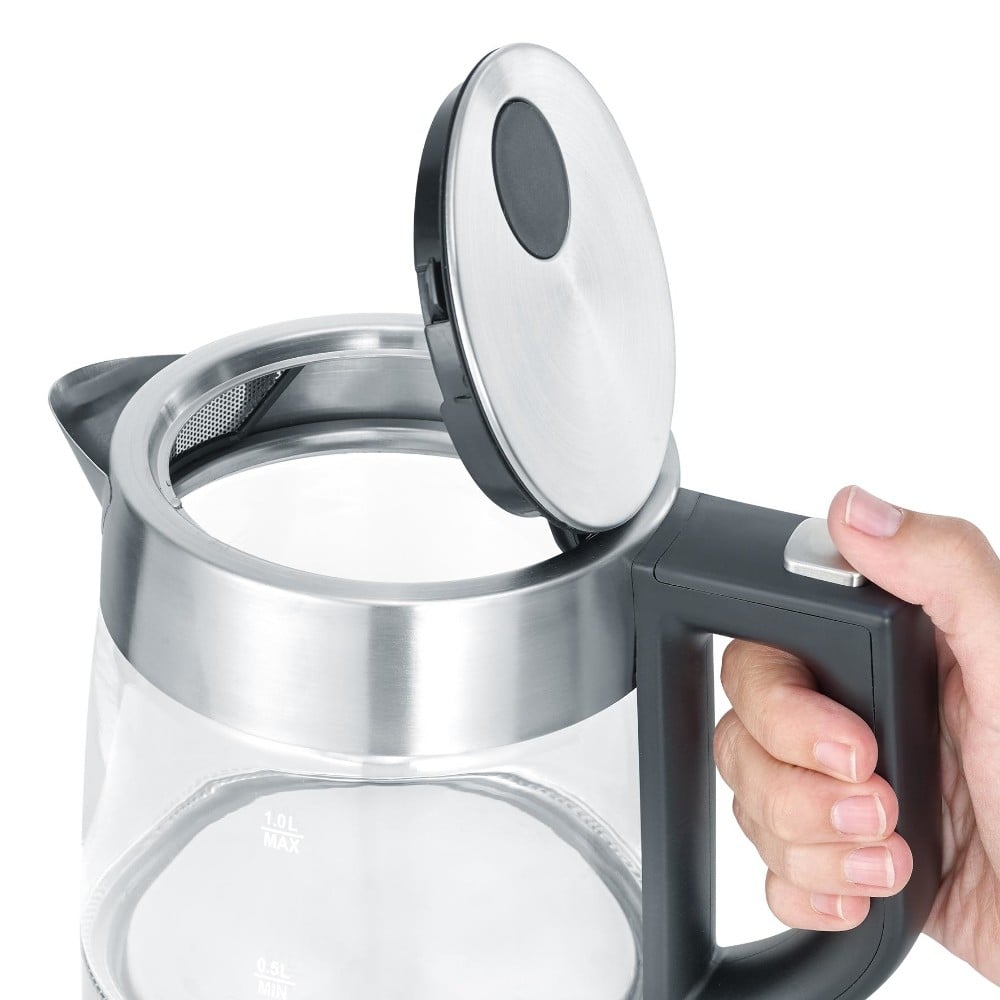  SEVERIN WK 3468 Wasserkocher (1 Liter, 2200 W, Edelstahl, transparent)