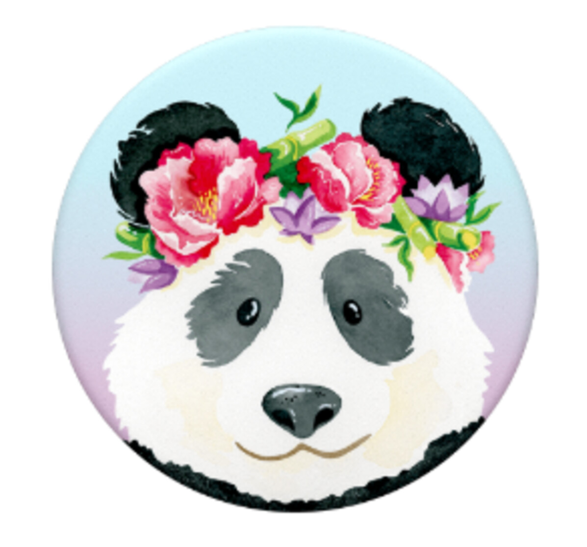  POPSOCKETS PopGrip Pandachella (Illustrierter Panda mit Blumenkranz)