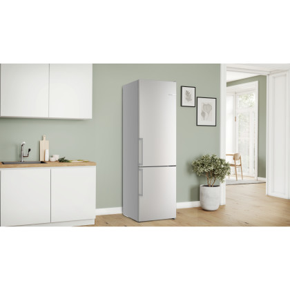 BOSCH KGN39EIAF Kühl-Gefrier-Kombination (Freistehend, EEK A, 363 l Nutzinhalt, Display, Total No Frost, 3 Gefrierschubladen, 60 cm Breite, 203 cm Höhe, Gebürsteter Stahl)