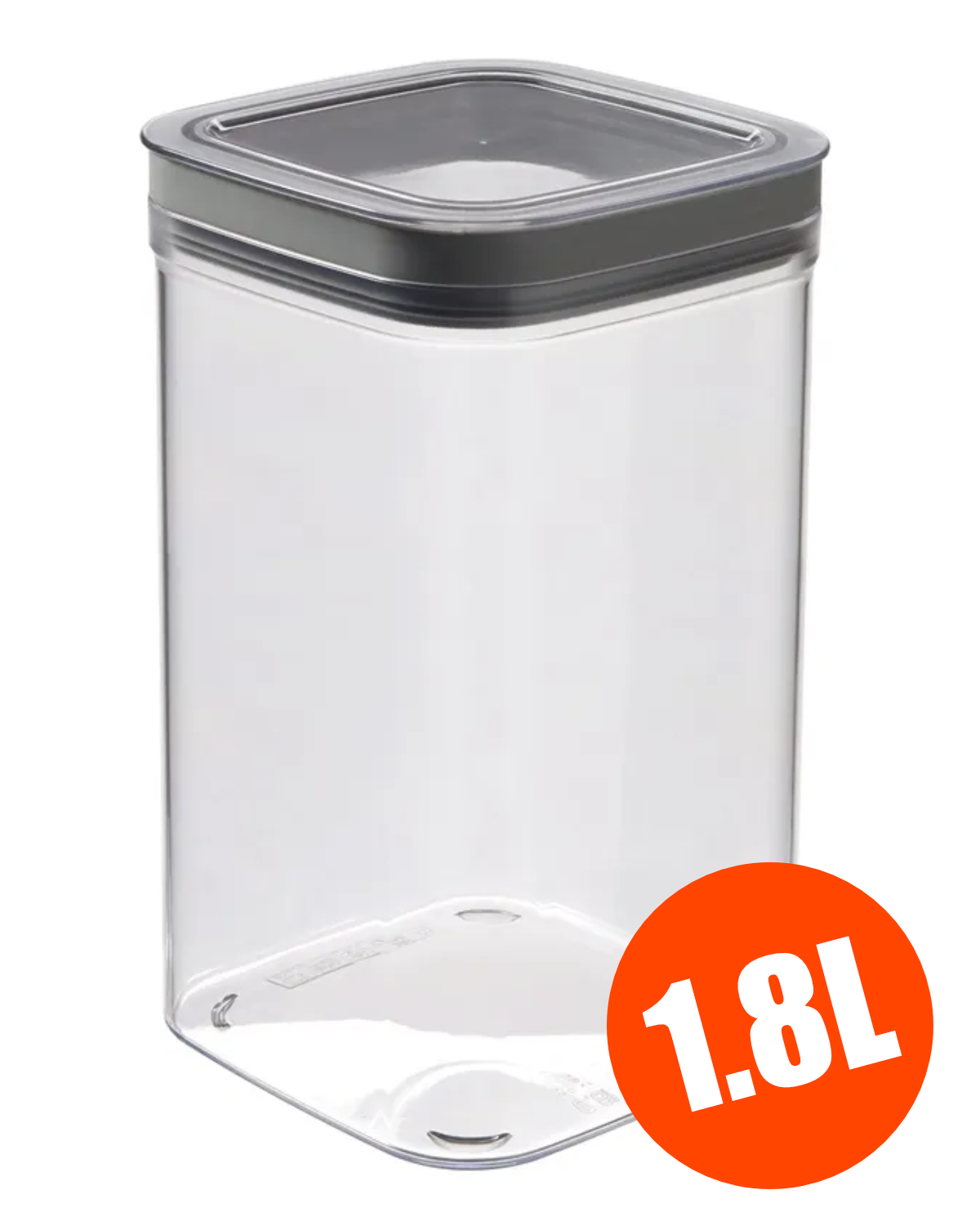 Curver DRY CUBE Vorratsdose Vorratsbehälter mit Deckel 1,8 L transparent grau