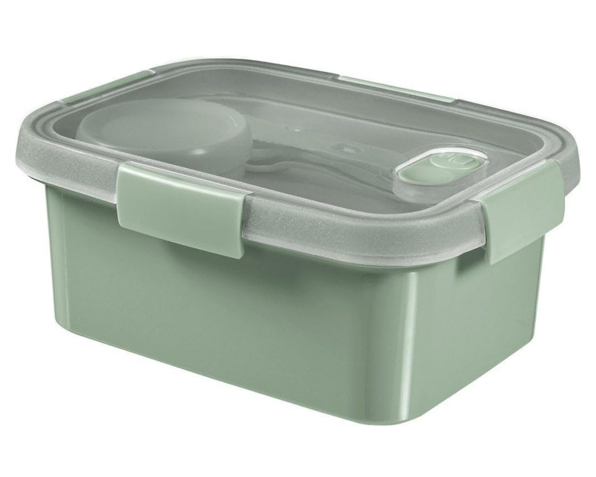 Curver Smart To Go Lunchbox Brotdose Box mit Fächern Deckel Besteck 1,2L grün