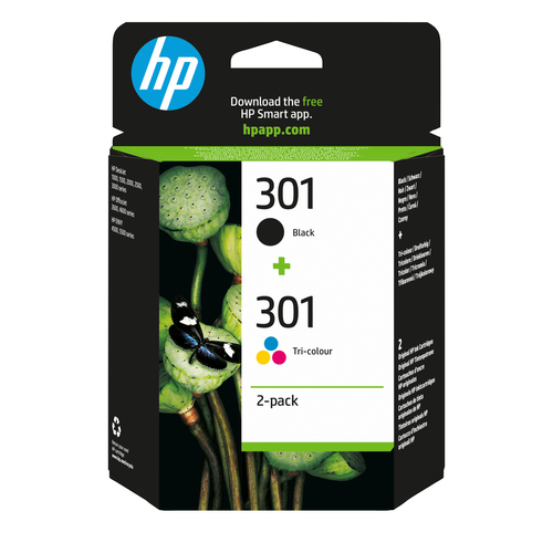 HP 301 2er-Pack Schwarz/Cyan/Magenta/Gelb Original Druckerpatronen