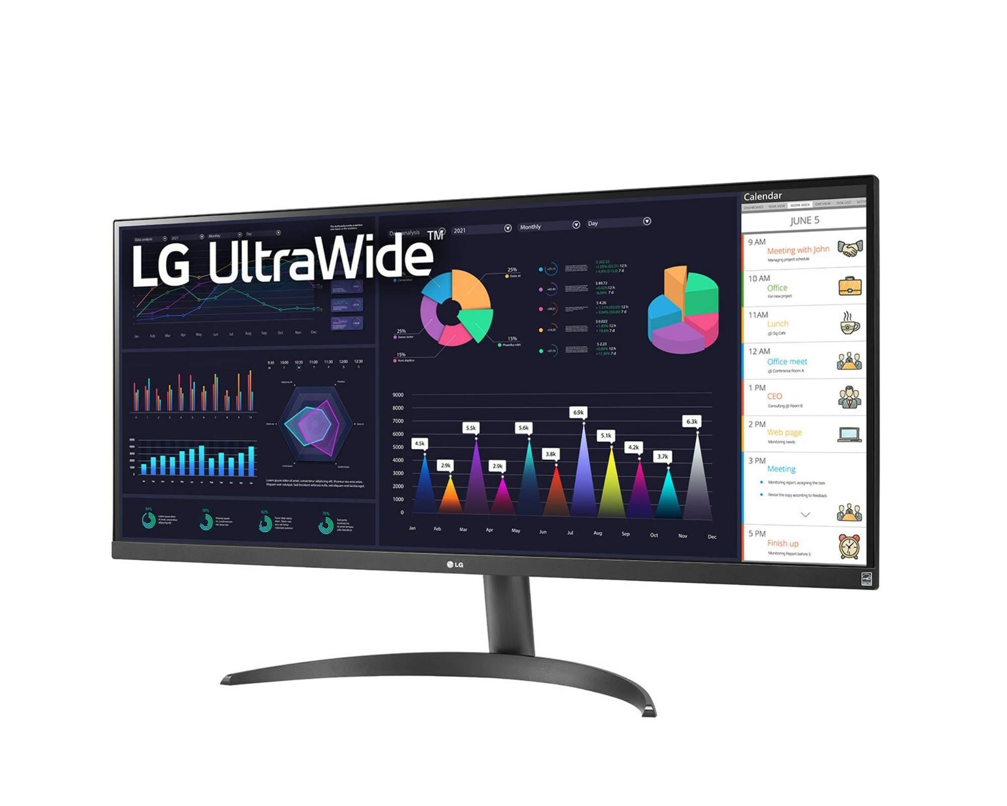 LG UltraWide 34WQ500-B Schwarz 34 Zoll Full-HD Monitor IPS 100 Hz 5 ms (DisplayPort, HDMI, neigbar, AMD FreeSync)