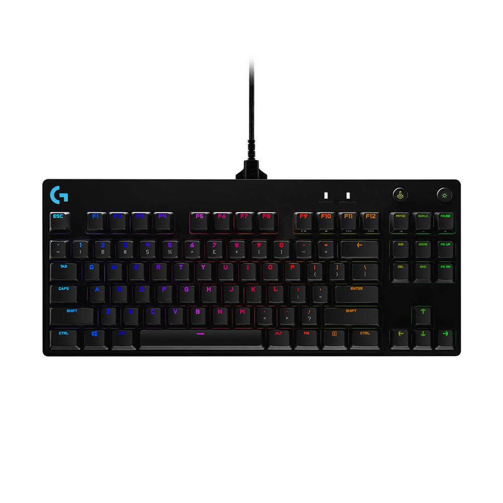 Logitech G PRO schwarz Gaming-Tastatur (DE-Layout, GX Blue, mechanisch, Kabel, RGB-Beleuchtung)