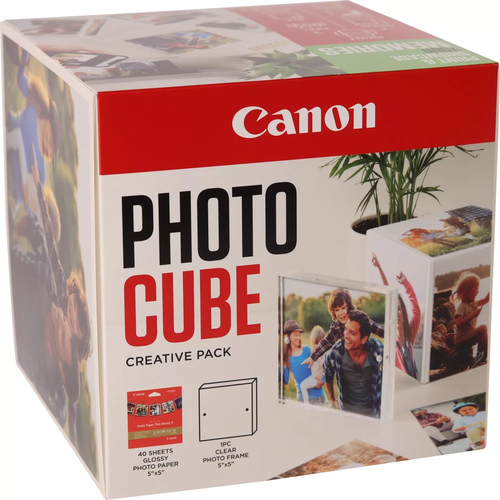 Canon Photo Cube und Frame + PP-201 Fotopapier Plus Glossy 13x13cm 40 Blatt
