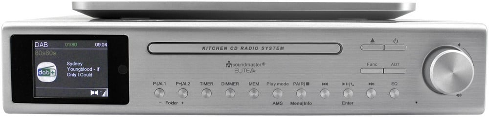  SOUNDMASTER DAB+-Küchenradio (unterbaufähig) UR2180SI silber (Unterbau, DAB+, UKW, CD, Bluetooth, USB, Aux In, Küchentimer)