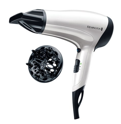  REMINGTON D3015 Haartrockner (2000 Watt, 3 Heiz-stufen, 2 Gebläse-Stufen, Diffusor, Styling-düse, Keramik-Ionen-Ring, Abkühl-Stufe, Eco)
