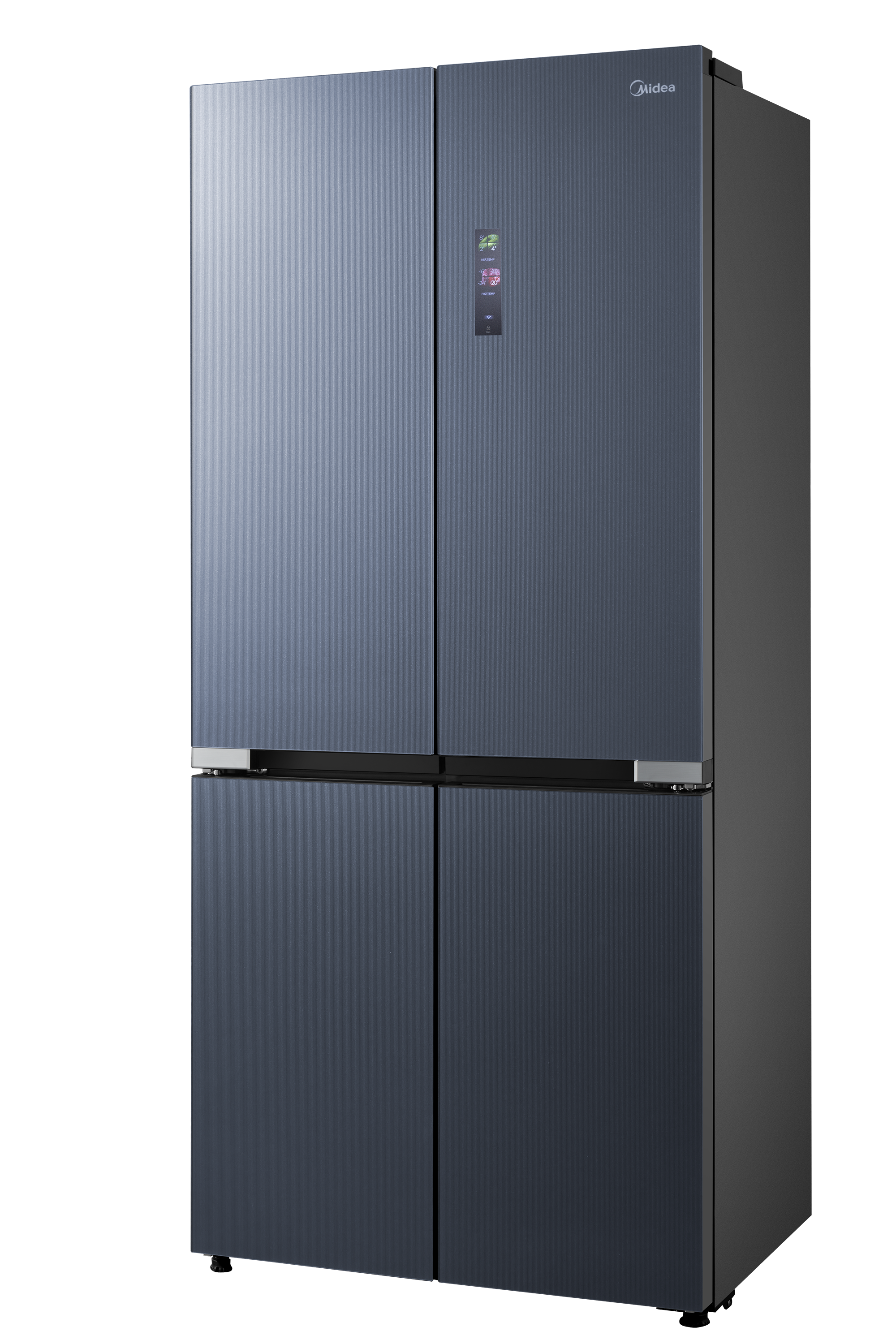 Midea MDRM706BIE70 Kühl-Gefrier-Kombination (freistehend, Cross Door, 515 l Nutzinhalt, FrischeZone, LED-Display, Total NoFrost, 6 Gefrierfächer, Smart Home, Nightsky Black)