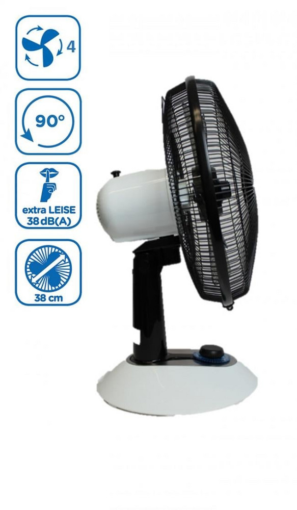  Fakir VC 25 SN Tischventilator, 40 W, 38 cm Durchmesser, 4 Geschwindigkeitsstufen, neigbar, oszillierend