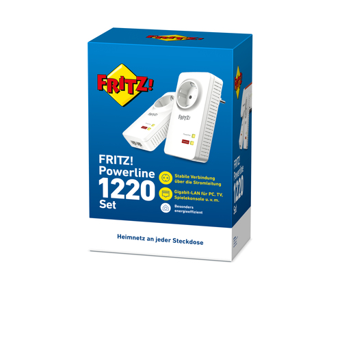 Powerline FRITZ! 1220 Set 1200 Mbit/s Ethernet/LAN Weiß 2 Stück(e)