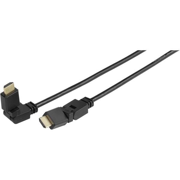  VIVANCO High Speed HDMI® Kabel mit Ethernet, 2x 360 Grad HDMI® A Stecker, 1,5 m (47169)