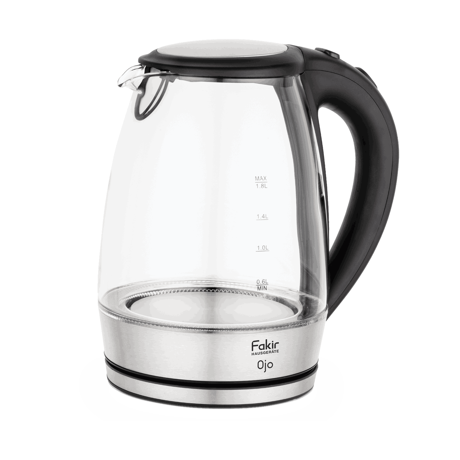 Fakir OJO Wasserkocher (Glas, 2200 W, Abschaltautomatik, Überhitzungsschutz, LED)