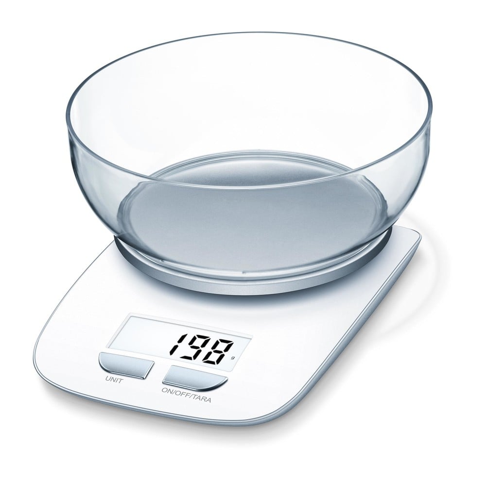  BEURER KS 25 ex Küchenwaage mit 1,2 Liter Wiegeschüssel (3 kg Tragkraft, 1g Wiegepräzision, LCD-Anzeige, Zuwiegefunktion)