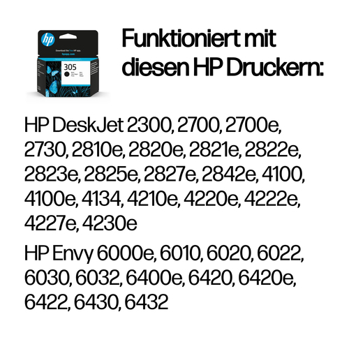 HP 305 Schwarz Original Druckerpatrone