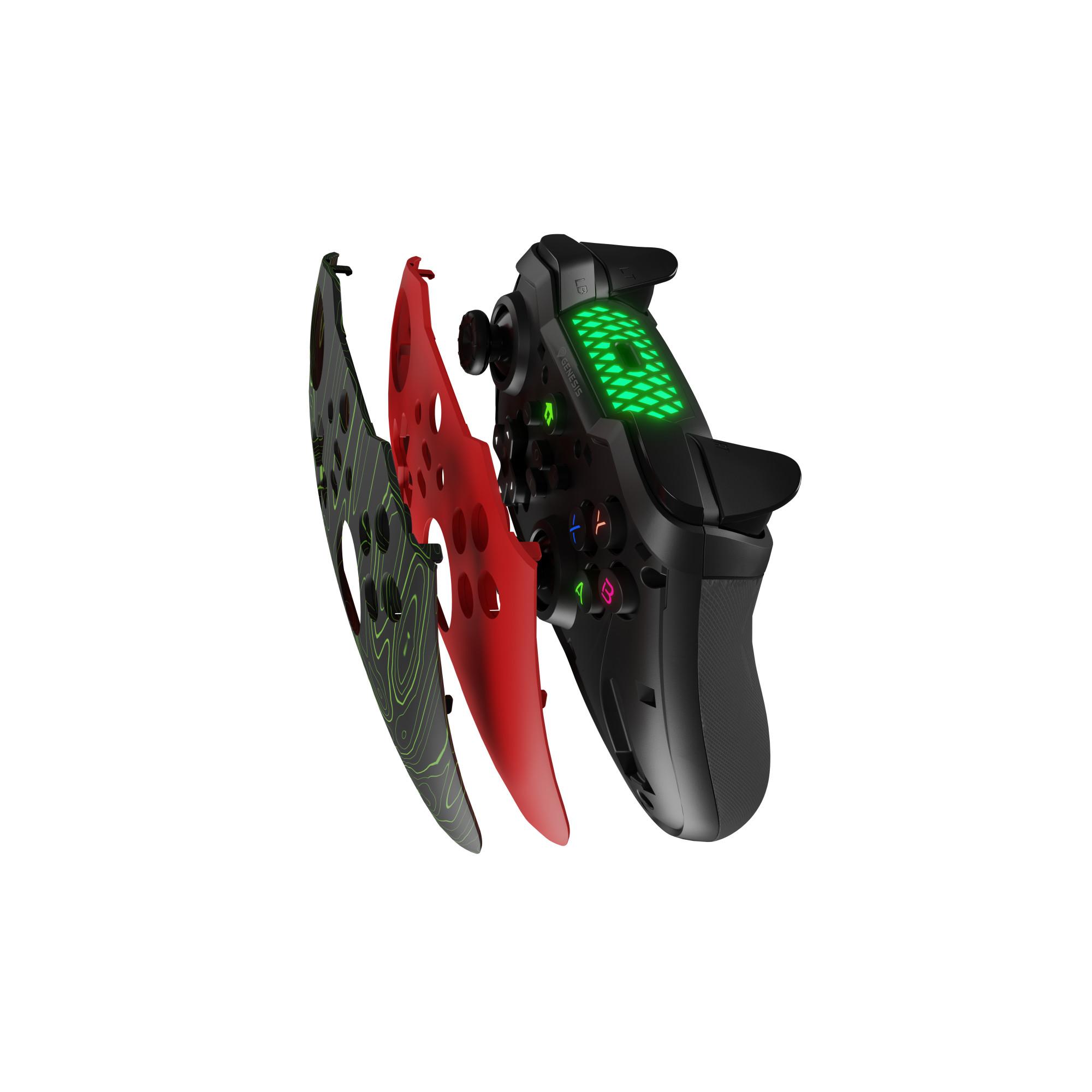 Genesis Mangan 400 Wireless Controller, Rot (Analog / Digital, Android, MAC, Nintendo Switch, PC, iOS, Bluetooth, NJG-2102)