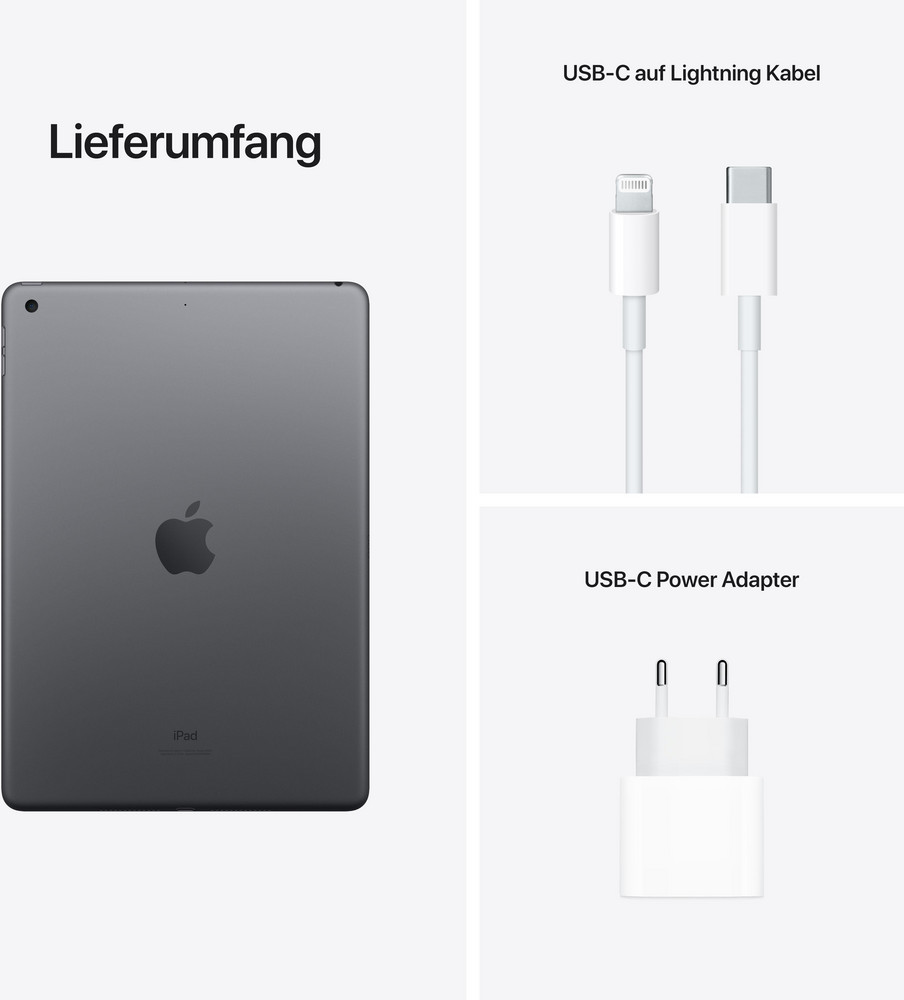  Apple iPad 10.2 Zoll WiFi 256GB Space Grau (2021, 9. Generation, MK2N3FD/A)
