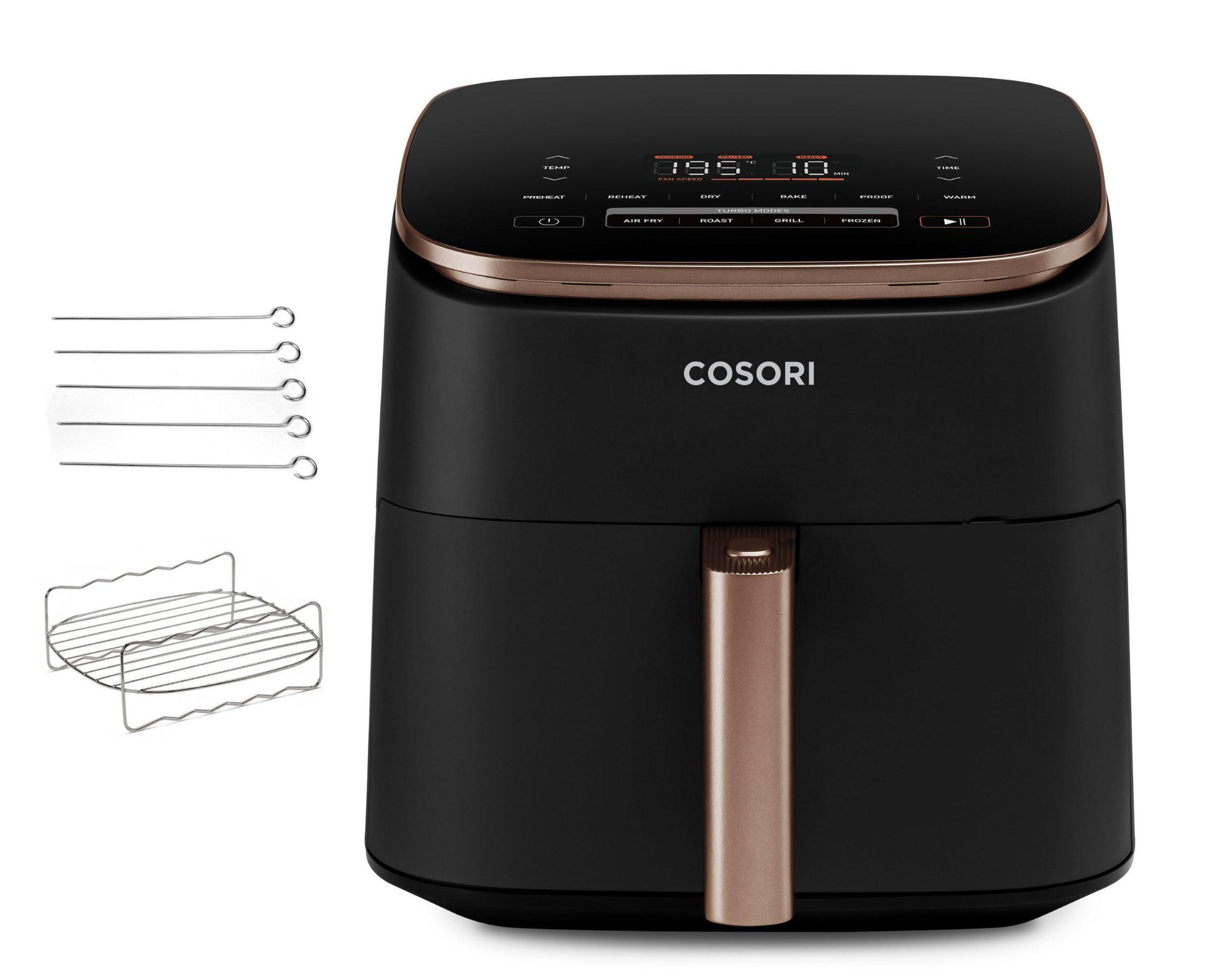 Cosori CAF-DC602-KEUR Turbo Blaze Heißluftfritteuse (DC-Motor (Gleichstrom), 6 Liter Zubereitungskorb, 5-Stufen Gebläse, Timer, Temperaturbereich 30 - 230 ºC )